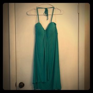 Aqua Blue halter maxi dress